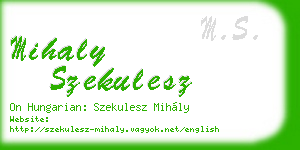 mihaly szekulesz business card
